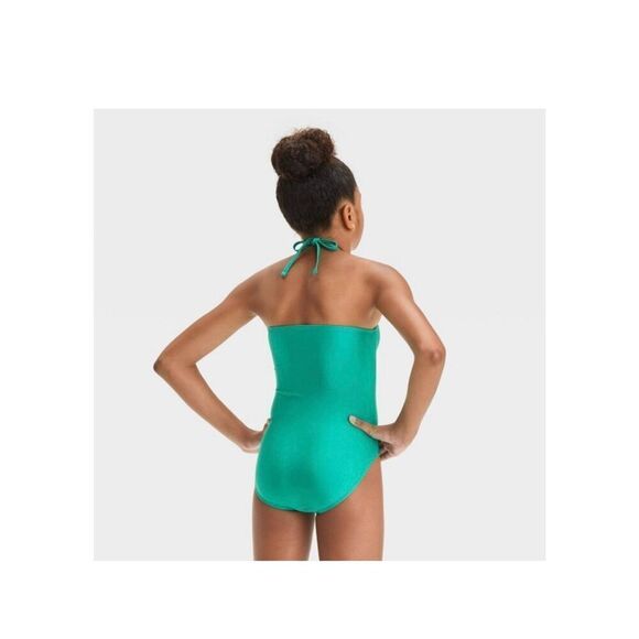 Art  Class Girls' Shining Bright Solid One Piece Swimsuit size 8 - Picture 2 of 6